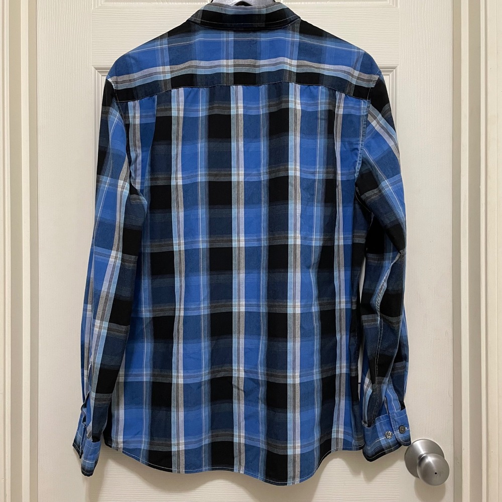 Dubinik Customized Version Long Sleeve Casual Button Down Shirt Vintage Plaid L - Picture 2 of 9